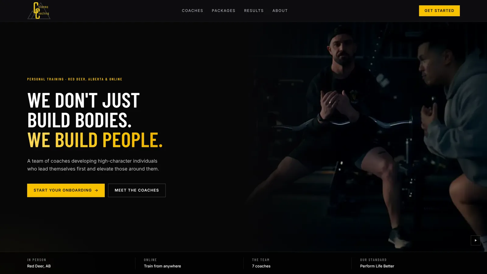 Colonna Coaching home page on a desktop screen